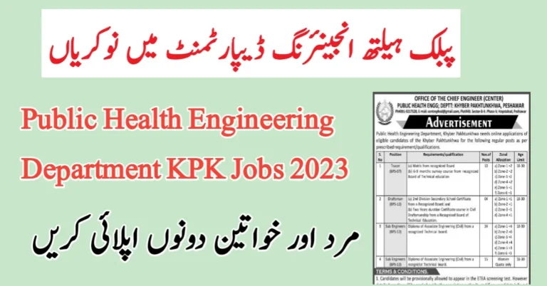 Public Health Engineering Department KPK Jobs 2023