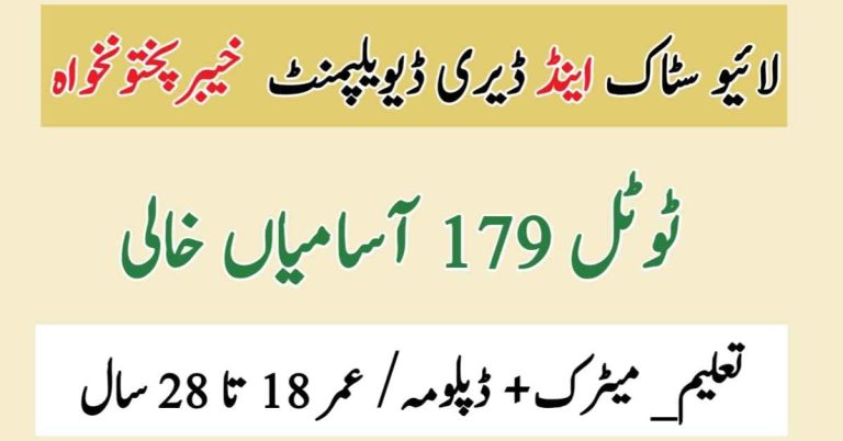 Livestock and Dairy Development Department KPK Jobs 2023