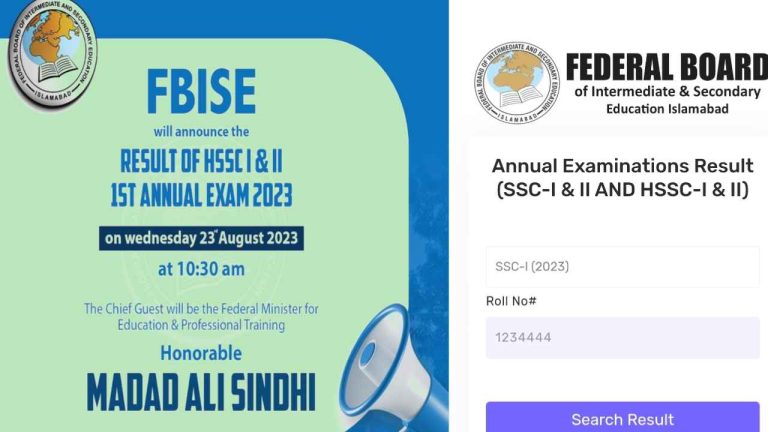 FBISE Result HSSC I, 2 Result 2023 – FBISE Inter Result