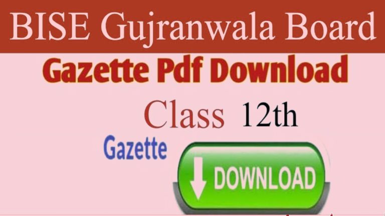 Bise Gujranwala 12th Class 2023 Gazette Pdf Download 