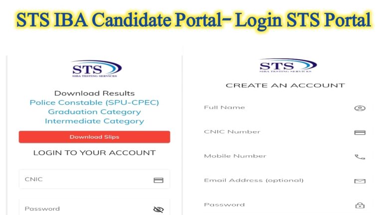 STS IBA Candidate Portal- Login STS Portal @Apply.sts.net.pk
