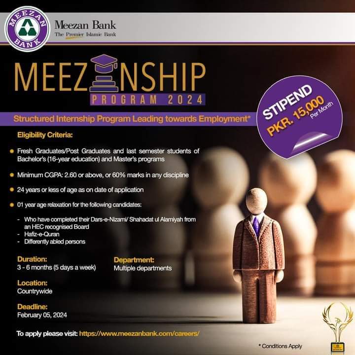 Meezan Bank Internship Program 2024 Advertisement